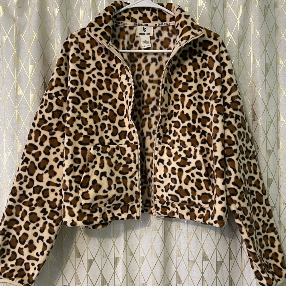 Leopard Print Teddy Jacket